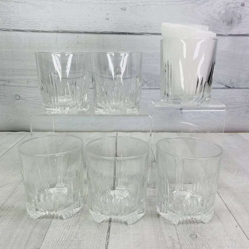 Paksh  7-Piece Italian Crafted Glass Decanter Stopper & Whisky Glasses Set Boxed